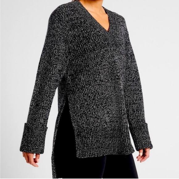Athleta Shasta V-neck Sweater Heathered Black  size Small - Picture 1 of 7